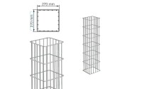 AOS STAHL Gabione Rubin 270x270x1208mm - ZINK - DV GABIONEN