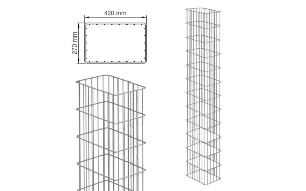 AOS STAHL Gabione Rubin 420x270x2408mm - ZINK - DV GABIONEN