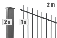 AOS STAHL Zaunpakete KOMPLETT Steigungszaun BASEL inkl. Pfosten