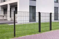 AOS STAHL 12m Zaunpaket KOMPLETT Stabgitterzaun BLACKY inkl. Pfosten SETS