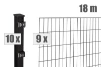 AOS STAHL 18m Zaunpaket KOMPLETT Stabgitterzaun BLACKY inkl. Pfosten SETS