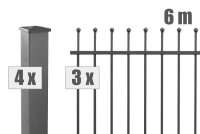 AOS STAHL 6m Zaunpakete KOMPLETT Residenzen select DAVOS+ inkl. Pfosten SETS