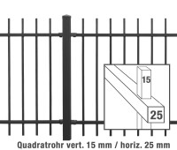 AOS STAHL 24m Zaunpakete KOMPLETT Residenzen select ZÜRICH+ inkl. Pfosten Höhe 1200mm