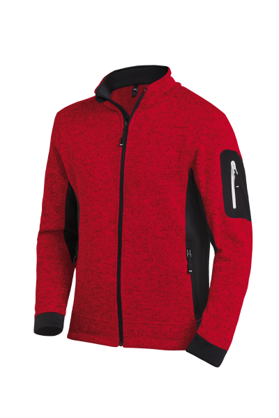 SALE % - FHB CHRISTOPH Strick-Fleece-Jacke, rot-schwarz, Gr. M I  79595-3320-M