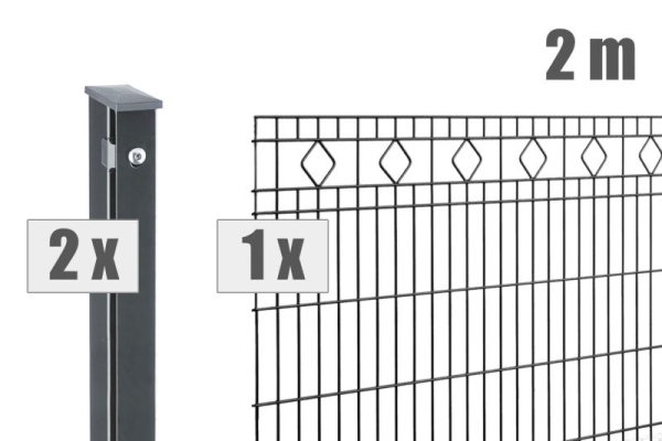 AOS STAHL Zaunpakete Schmuckzaun MALAGA inkl. Pfosten