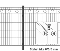 AOS STAHL 16m Zaunpaket KOMPLETT Schmuckzaun MALAGA inkl. Pfosten Höhe 800mm Länge 16m