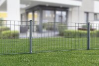 AOS STAHL 10m Zaunpaket KOMPLETT Doppelstabzaun MILO inkl. Pfosten Höhe 800mm Länge 10m