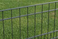 AOS STAHL 10m Zaunpaket KOMPLETT Doppelstabzaun MILO inkl. Pfosten Höhe 800mm Länge 10m