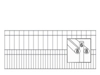 AOS STAHL 18m Zaunpaket KOMPLETT Doppelstabzaun MILO inkl. Pfosten Höhe 800mm Länge 18m
