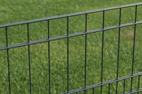 AOS STAHL 18m Zaunpaket KOMPLETT Doppelstabzaun MILO inkl. Pfosten Höhe 800mm Länge 18m