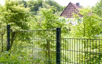 AOS STAHL 2m Zaunpaket KOMPLETT Doppelstabzaun PICO inkl. Pfosten Höhe 1000m Länge 2m