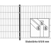 AOS STAHL 2m Zaunpaket KOMPLETT Doppelstabzaun PICO inkl. Pfosten Höhe 1000m Länge 2m