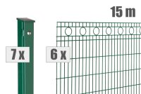 AOS STAHL 15m Zaunpaket KOMPLETT Schmuckzaun ROM Höhe 830mm Farbe moosgrün