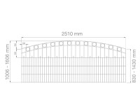 AOS STAHL 37,5m Zaunpaket KOMPLETT Schmuckzaun WIEN inkl. Pfosten Höhe 1230mm