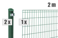 AOS STAHL 2m Zaunpaket KOMPLETT Stabgitterzaun MICHL inkl. Pfosten Höhe 800mm Farbe moosgrün