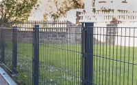AOS STAHL 24m Zaunpaket KOMPLETT Stabgitterzaun MICHL inkl. Pfosten Höhe 1000mm Farbe moosgrün