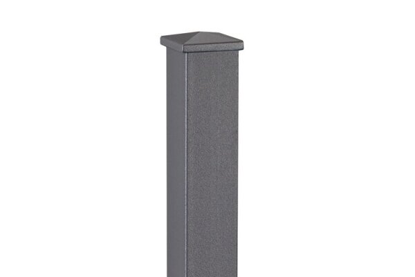AOS STAHL Metallzaun-Pfosten - für Residenzen select+ Feinstruktur dunkelgrau Höhe 1800mm