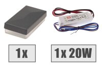 AOS STAHL 1 Stk LED Zaunbeleuchtung und Trafo-Set für Pofsten 60x40mm anthrazitgrau
