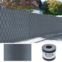 AOS STAHL 1x Wind- und Sichtschutzstreifen |PP| polyline - 26m - inkl. Versand - FENSTERGRAU fenstergrau