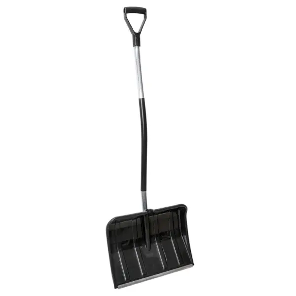 Profibau Schneeschieber 61452 Stahlrohr, Schaufelmaß 458 x 344 mm, mit Metallkante und D-Griff, 130 cm