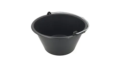 Profibau Pflastereimer 60965 Schwarz, 100 % Recycelt, 12 Liter, mit Metallgriff