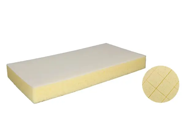 Profibau Hydro Schwammauflage 60992 gerastert, weiße Velourskaschierung, 140 x 280 x 30 mm