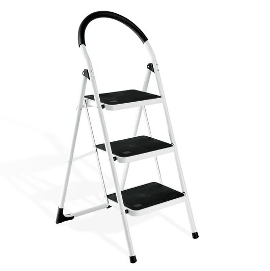 Profibau Stufenleiter 61057 3 Stufen, 150 kg Tragkraft, mit Haltebügel
