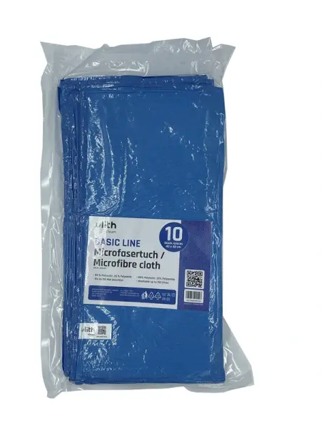 Profibau Microfasertuch Basic 61196 blau, 40 x 40 cm, 10er Pack, hohe Wasseraufnahme