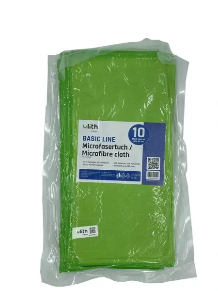 Profibau Microfasertuch Basic 61198 grün, 10 Tücher, 40 x 40 cm, hohe Wasseraufnahme
