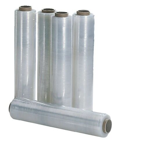 Profibau PE-Handstretchfolie 61454 transparent, 500 mm x 300 m, 20 my Stärke, 50 mm Pappkern