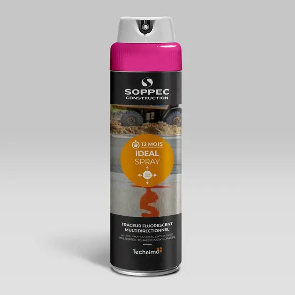 Ideal Spray Rundummarkierspray 61482 Neon Pink fluoreszierend, 500 ml, schnelltrocknend