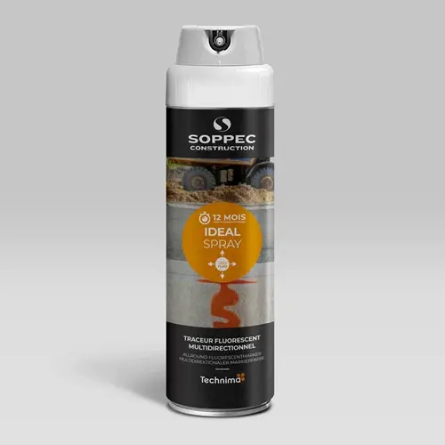 Soppec Ideal Spray Rundummarkierspray 61487 Fluoreszierend Neon Weiß, 500 ml, Schnelltrocknend