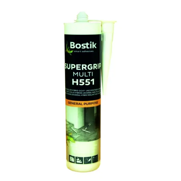 Bostik Montagekleber H551 Supergrip Multi 61594 weiß, 430 g, extrem haftstark, frühwasserbeständig