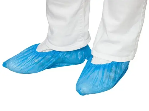 Überziehschuhe 62606 CPE Blau, 100 Stück, 15 x 41 cm, Gehämmerte Oberfläche