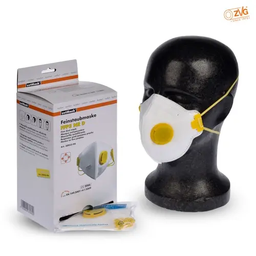 Feinstaubmaske FFP3 NR D 62618 weiß mit Ventil, Box à 15 Stück, faltbar, einzeln verpackt