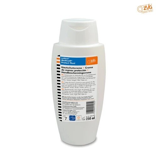 ZVG Hautschutzcreme Multisoft Protect Flexi 62633, 250 ml Flasche, silikonfrei, gegen Öl und Fett