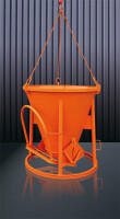 EICHINGER Betonsilo, 1011.1, 150 Liter, konisch, angeschweißte Kette, Handhebel, zentraler Auslass
