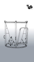 EICHINGER Betonsilo, 1011.1, 150 Liter, konisch, angeschweißte Kette, Handhebel, zentraler Auslass