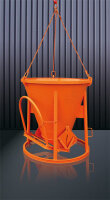 EICHINGER Betonsilo, 1011.8, 500 Liter, konisch, angeschweißte Kette, Handhebel, zentraler Auslass