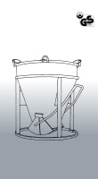 EICHINGER Betonsilo, 1012.9, 600 Liter, zylindrisch-konisch, angeschweißte Kette, Handhebel, zentraler Auslass