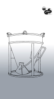 EICHINGER Betonsilo, 1012.11, 800 Liter, zylindrisch-konisch, angeschweißte Kette, Handhebel, zentraler Auslass