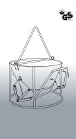 EICHINGER Betonsilo, 1014.7, 400 Liter, konisch, angeschweißte Kette, Handhebel, zentraler Auslass