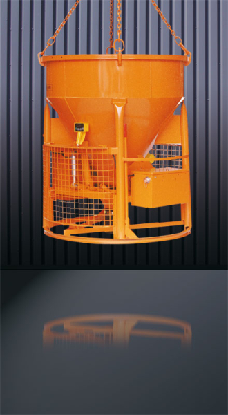 EICHINGER Betonsilo, 1016.10 ,1016F.10, 750 Liter, zylindrisch-konisch, angeschweißte Kette, Funkfernsteuerung, zentraler Auslass, 600 mm PVC-Schlauch, Ø 150 mm