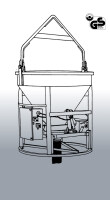EICHINGER Betonsilo, 1016.10 ,1016F.10, 750 Liter, zylindrisch-konisch, angeschweißte Kette, Funkfernsteuerung, zentraler Auslass, 600 mm PVC-Schlauch, Ø 150 mm