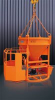 EICHINGER Betonsilo, 1016PAM.12, 1000 Liter, zylindrisch-konisch, angeschweißte Kette, Handrad, zentraler Auslass, 600 mm PVC-Schlauch, Ø 300 mm