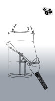 Eichinger Betonsilo 1023 BS146-113 mit PVC-Schlauch und seitlichem Auslauf, Kette, Bügel oder Traverse, 250-2000 Liter