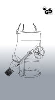 Eichinger Betonsilo 1023 BS146-113 mit PVC-Schlauch und seitlichem Auslauf, Kette, Bügel oder Traverse, 250-2000 Liter