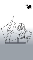 EICHINGER Betonsilo, 1018H.1, 150 Liter, liegend zylindrisch-konisch, Traverse, Handrad, zentraler Auslass, 600 mm PVC-Schlauch, Ø 200 mm