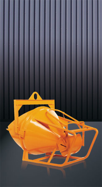 EICHINGER Betonsilo, 1019.15, 1750 Liter, liegend zylindrisch-konisch, Bügel, Handhebel, zentraler Auslass