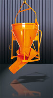 EICHINGER Betonsilo, 1020.8, 500 Liter, zylindrisch-konisch, angeschweißte Kette, Handhebel, bewegliches Auslaufblech